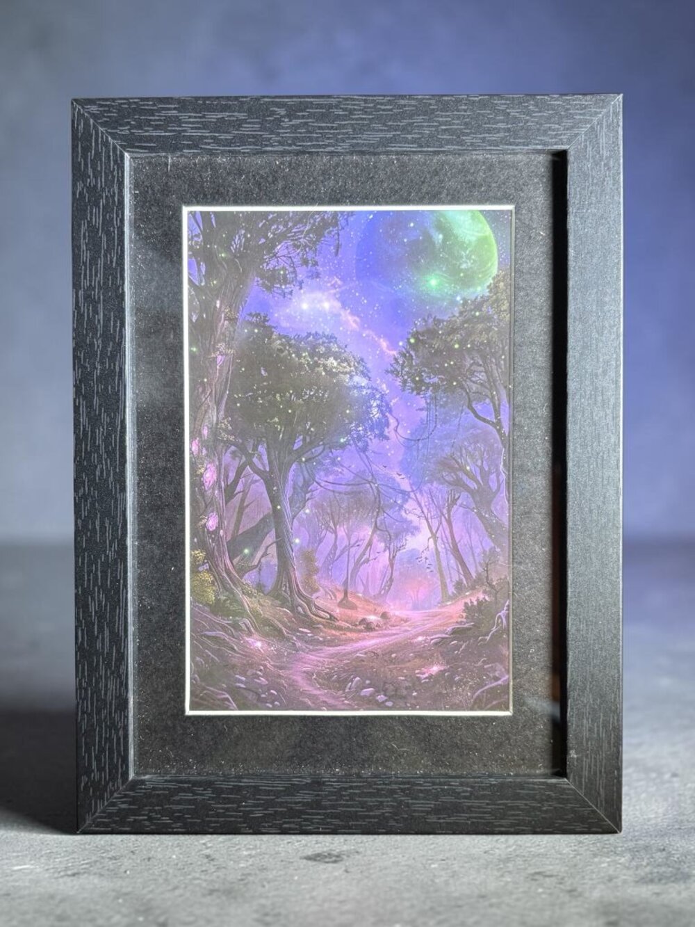 Enchanted Forest Moon Framed Art | 5x7 Fantasy Décor